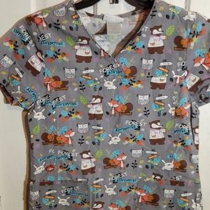 Forrest creature Scrub Top